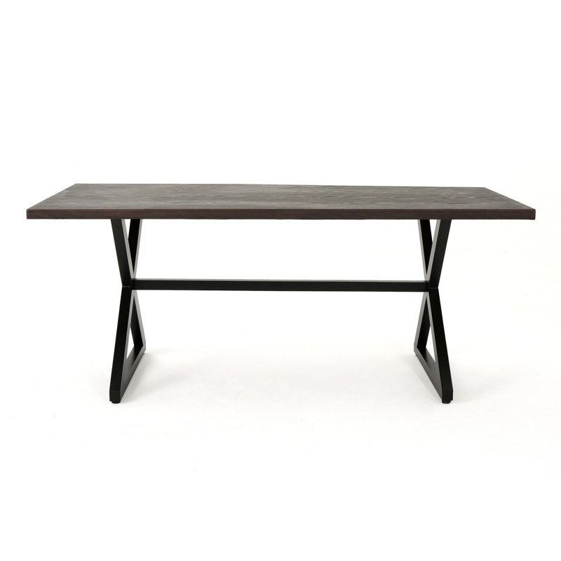Table de salle à manger en aluminium avec cadre en acier Rolando, Brun