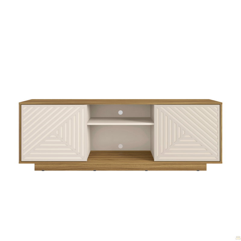 TV Stand For Tvs Up To 70", Natural/Antique White