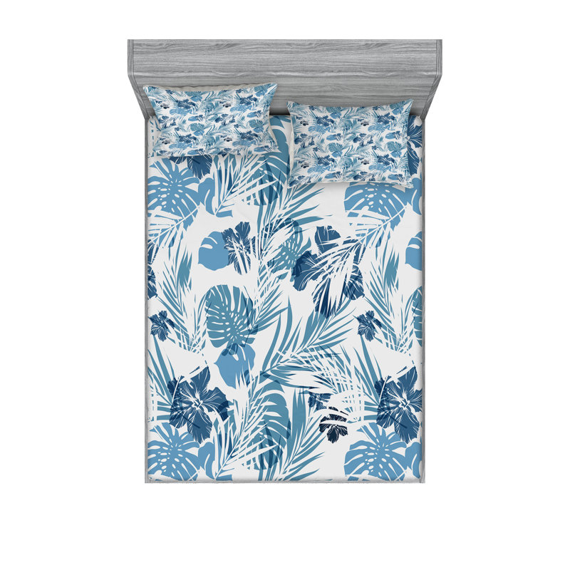 Ensemble de drap-housse et taies décoratives Ambesonne, lilas bleu foncé, Ensemble de draps pour très grand lit californien
