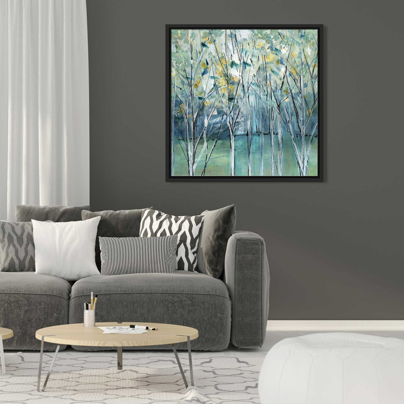 Frost Valley Light par Susan Jill - Peinture, L 21,5 po x H 21,5 po, Cadre noir