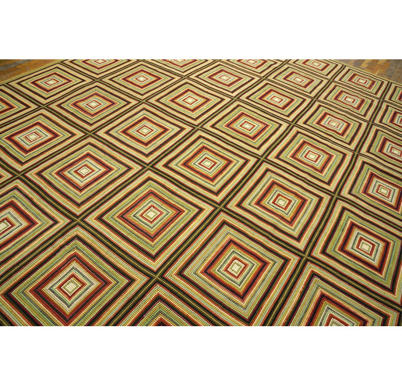 Tapis contemporain crocheté à la main de couleur beige Spectacular