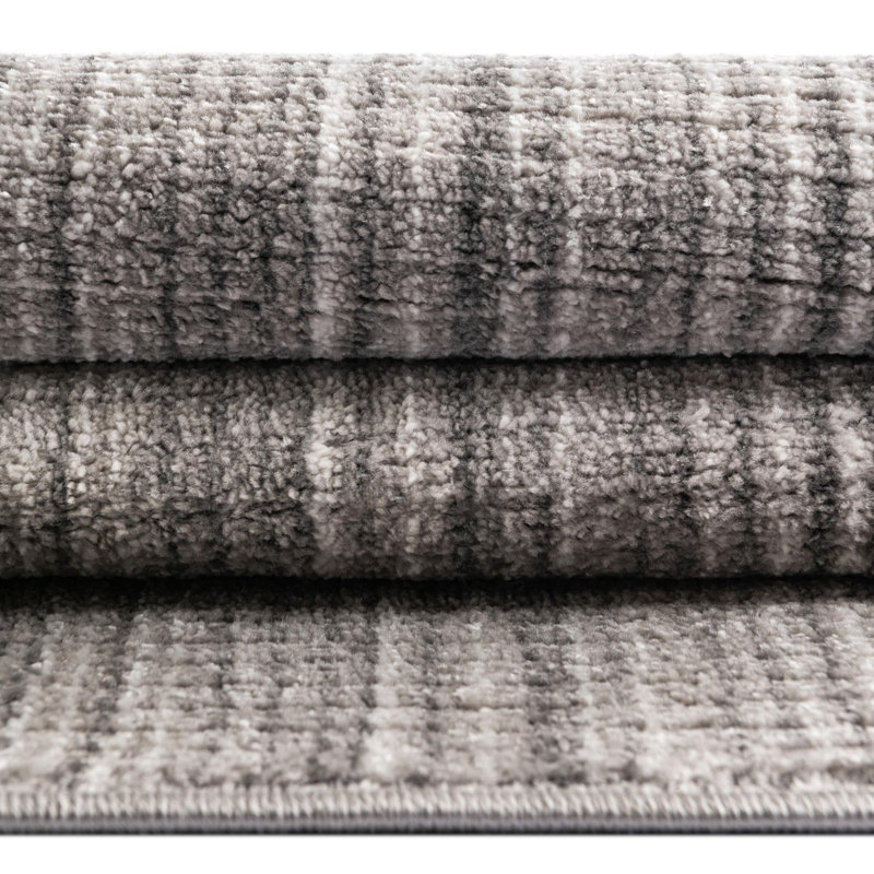Osteen Striped Area Rug, Octagon 4'1" x 4'1", Gray