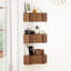 Armoire murale d'angle à 3 tablettes d'angle avec portes coulissantes
