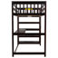 Lit mezzanine avec tablettes de rangement et bureau sous le lit-364790944-364790949