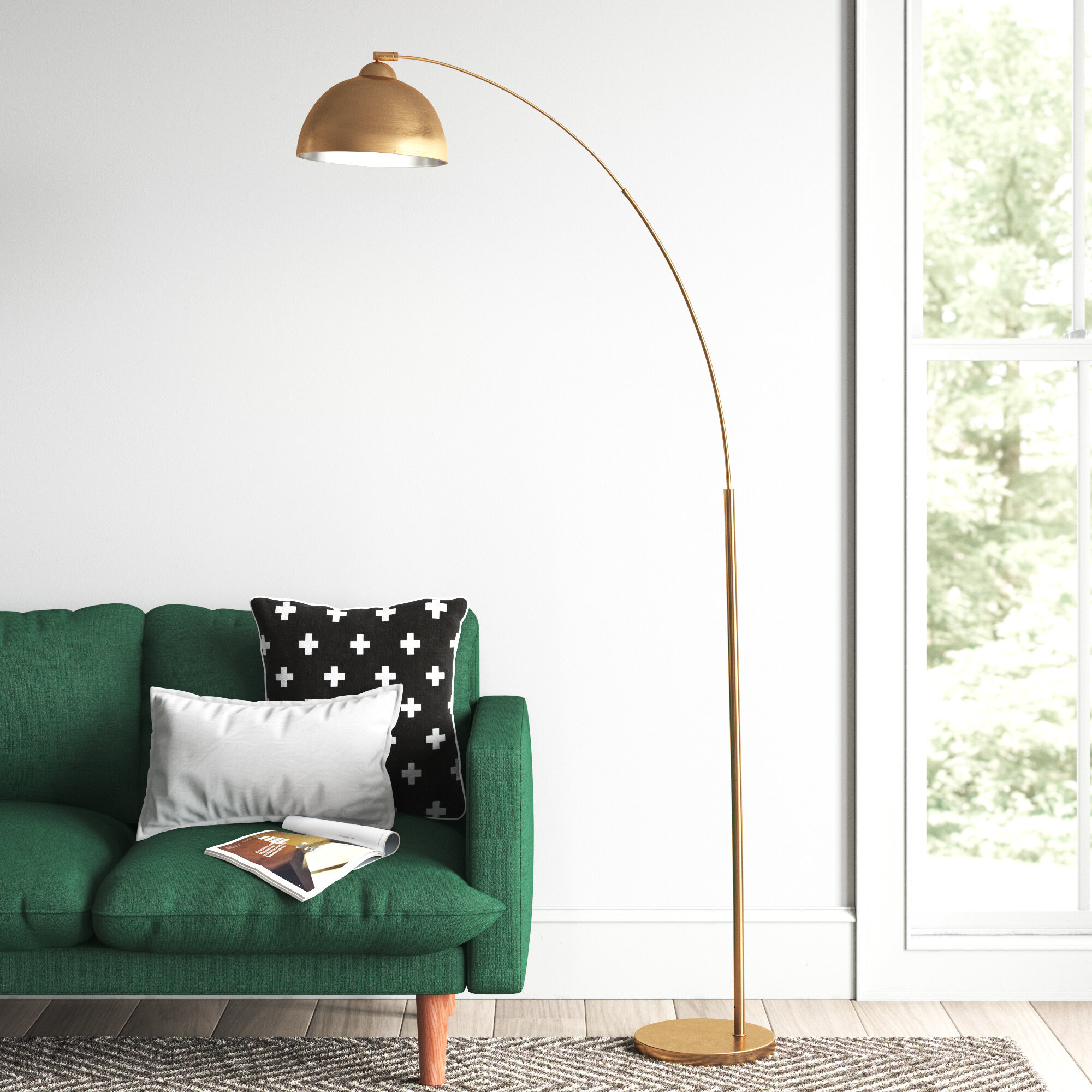 Joss & Main Santori 79 Chrome Arched Floor Lamp & Reviews | Wayfair