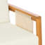 Ensemble de canapé 4 pièces avec causeuse d'extérieur et table basse - Structure en bois d'acacia avec textilène brun, coussins beiges hydrofuges (finition teck) pour patio