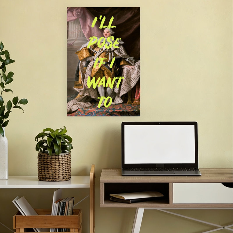 Affiche d'art mural contemporain Neonposerking, H 18 po x l 12 po