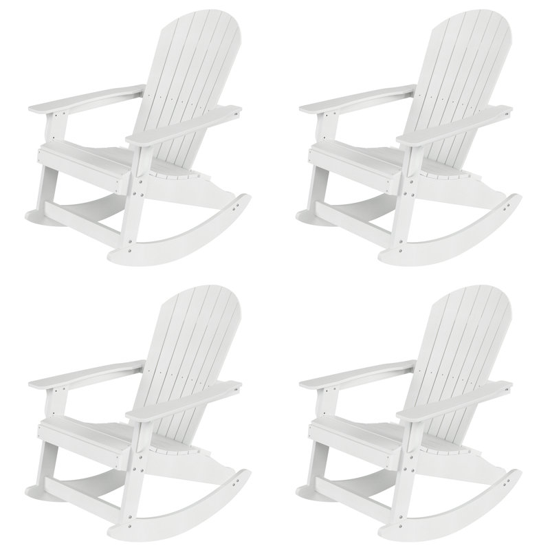 Arrlo Outdoor Adirondack HIPS Rocking Chair, White
