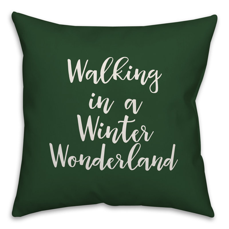  Coussin Walking in a Winter Wonderland, Vert foncé, Housse de coussin