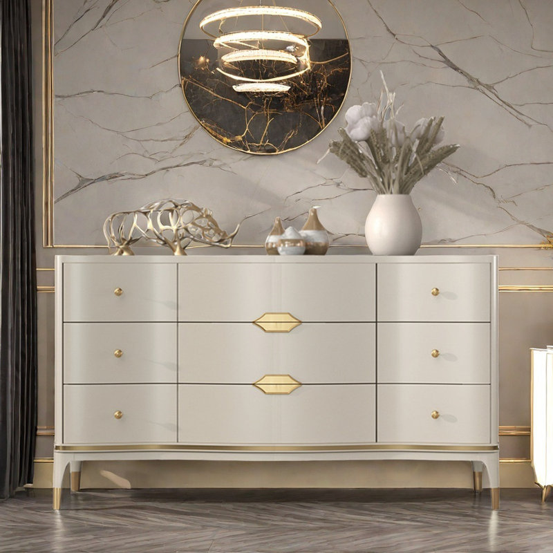 Modern 9-Drawer Storage Cabinet Sideboard