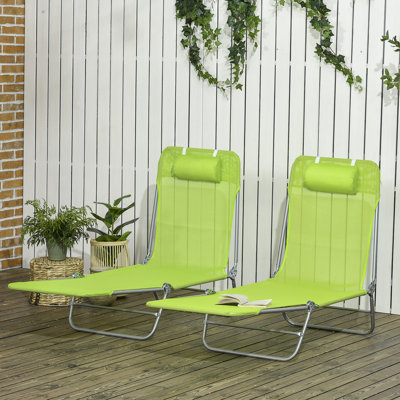 2 chaises de piscine pliantes, 6 dossiers inclinables, siège en filet respirant, pour une utilisation à l'extérieur sur la plage, la cour, le patio, le salon de bronzage 2 pièces