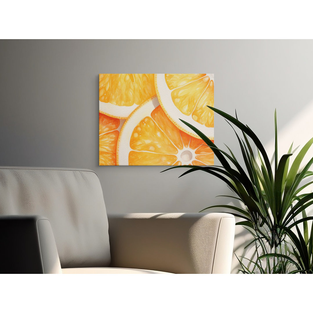 Vibrant Orange Slices Watercolor Wall Art