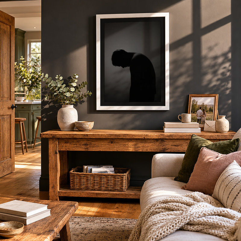 Solitary Burden Minimalist - Framed Print, A1 - 84.1 x 59.4 cm, White
