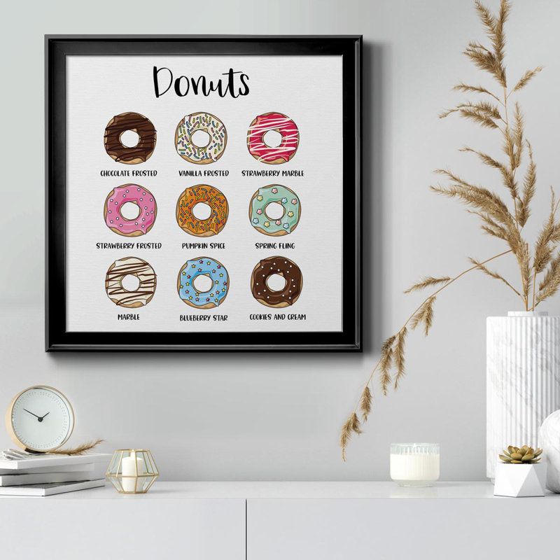 «Donut», impression d'art textuel sur toile encadrée, Noir, H 34,5 po x l 34,5 po x P 1,5 po