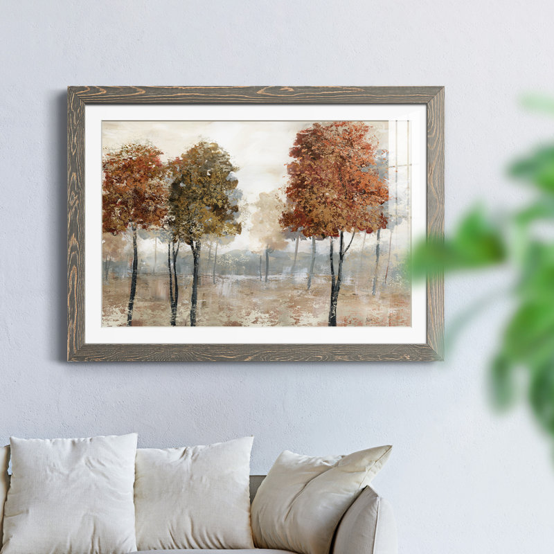 Trees of Copper Mountain - peinture encadrée, H 31,5 po x l 23,5 po x P 1,5 po, Encadré gris