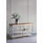 63X19.5X35.5" Three-Tiered Wooden Console Table With Distressed White And Beige Finish