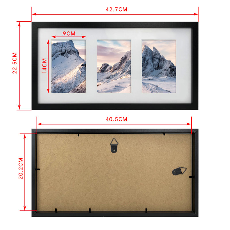 Domic Picture Frame with Mat, Black