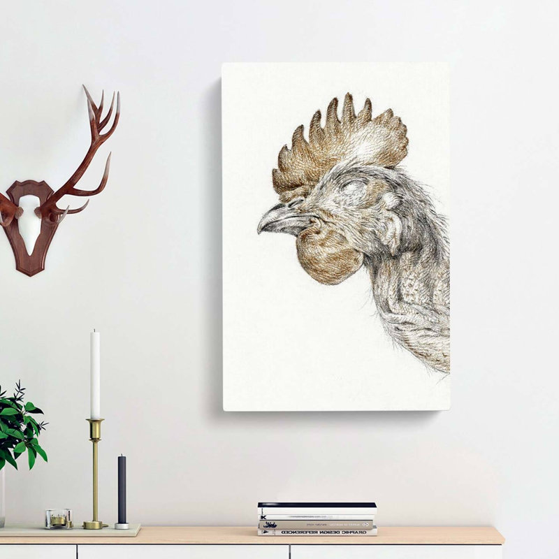 Head of a Chicken by Jean Bernard - Wrapped Canvas, 60cm H x 40cm W x 3cm D