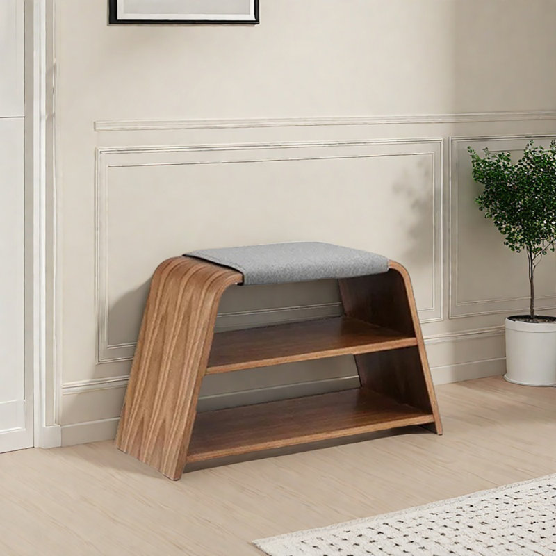 Tabouret à langer 28,3 po, Gris / noyer clair