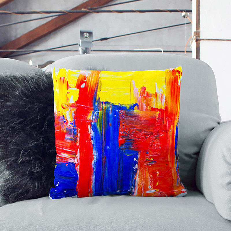 Abstract Square Cushion, 55 x 55 cm, Stone