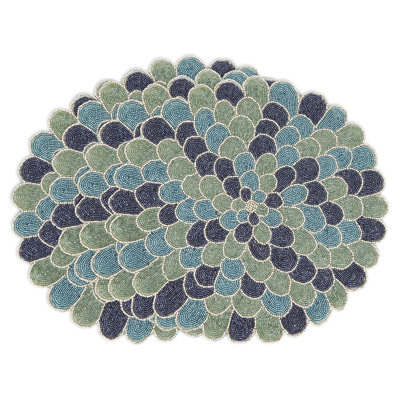 Peacock Design Polyester No Pattern Round Placemat