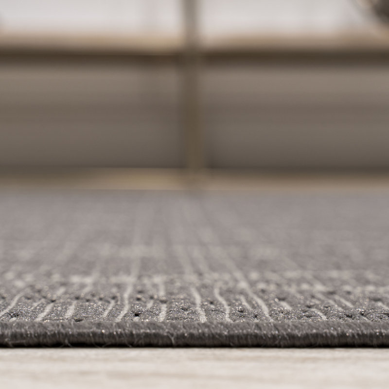 Harpa Moroccan Trellis Gray/Cream Indoor/Outdoor Rug, Rectangle 3' x 5'