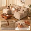 U-Shaped Modular Sectional Sofa, 274cm Cloud Deep Seat Sofa, Chenille Fabric Sofa Couch for Living Room & Lounge-1139484625-1139484629