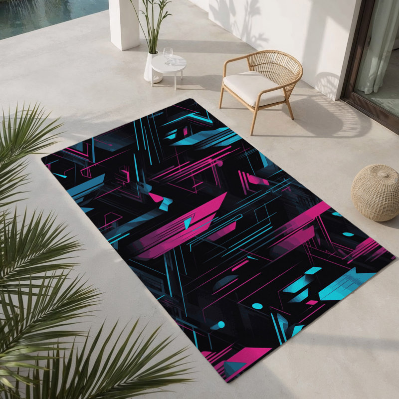 Fractal Echo Indoor And Outdoor Area Rug, Rectangle 8' x 10'