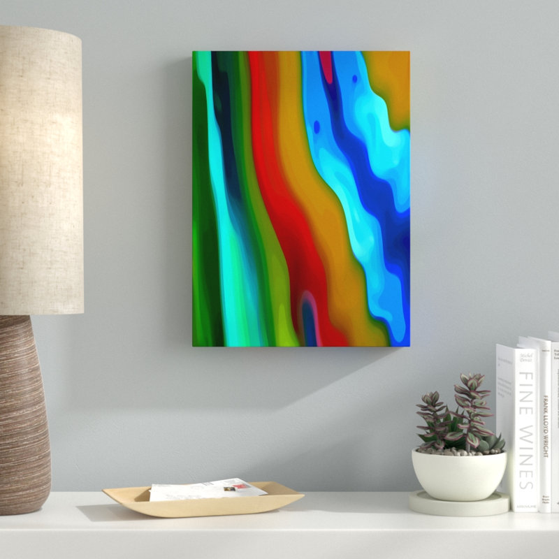 « river runs through vertical 2 », impression sur toile tendue, H 19 po x l 14 po x P 2 po