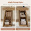 Bureau de direction 55,9 po, bureau à domicile moderne avec prises de courant et armoire de rangement, petite table de conférence, chêne-740989372