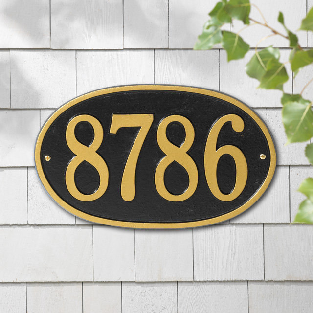 1-Line Wall Address Plaque, Bronze and Gold, Yes