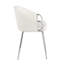 Chaise en métal argenté et similicuir blanc