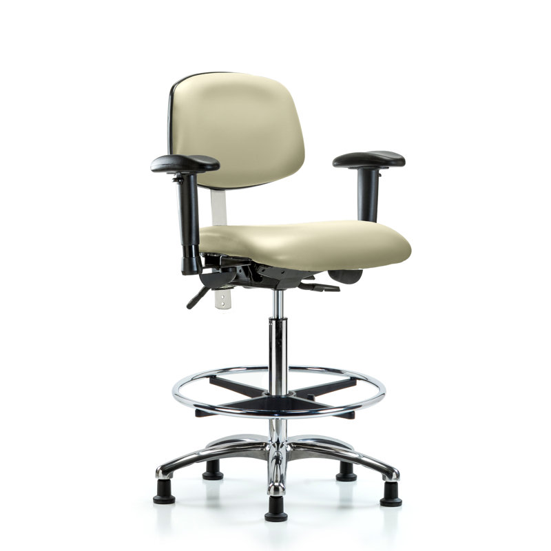 Beauregard Vinyl Drafting Chair, Adobe, Glides, Not Included