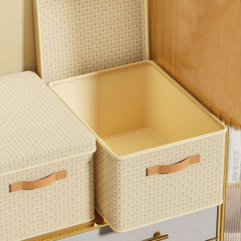 Ensemble de 2 bacs de rangement en tissu Dorleus, Beige