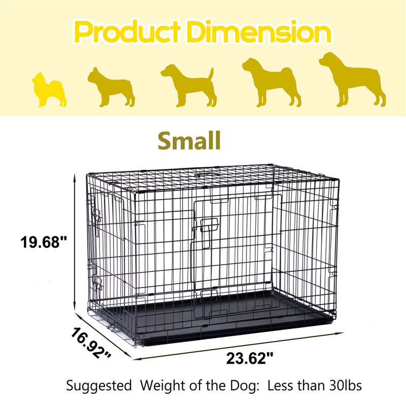 48 po avec chenil pliant pour chien, H 19,68 po x l 24 po x P 16,92 po