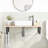Basin Shelf Wall Mounted Steel And Solid Wood Oak-1259502630