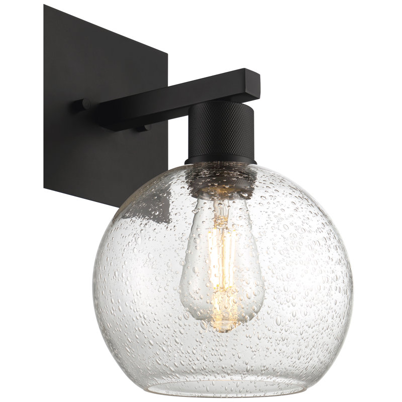Port Nine Steel Armed Sconce, Matte Black