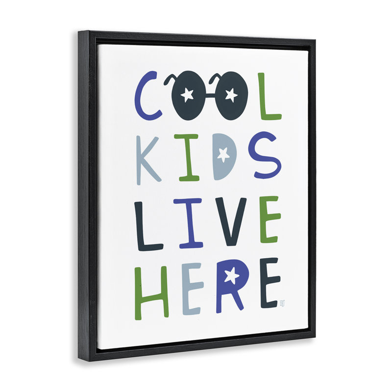 Cadre flottant Cool Kids Live Here, design par Elizabeth Tyndall, Cadre flottant noir de jais, H 21 po x l 17 po