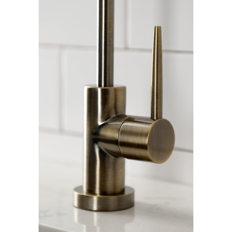 Kingston Brass New York Single-Handle 1-Hole Deck Mount Water Filtration Faucet, Antique Brass