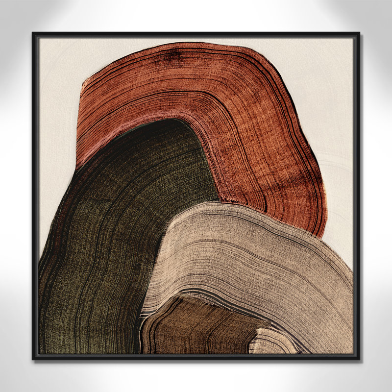 «Folded Earth I» par Casa Fine Arts, Toile avec cadre, 31.5'' W x 31.5'' H, Black Floater