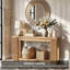 Console cannelée en bois avec 2 rangements, table d'entrée rectangulaire de 71 pouces derrière le canapé-669959405