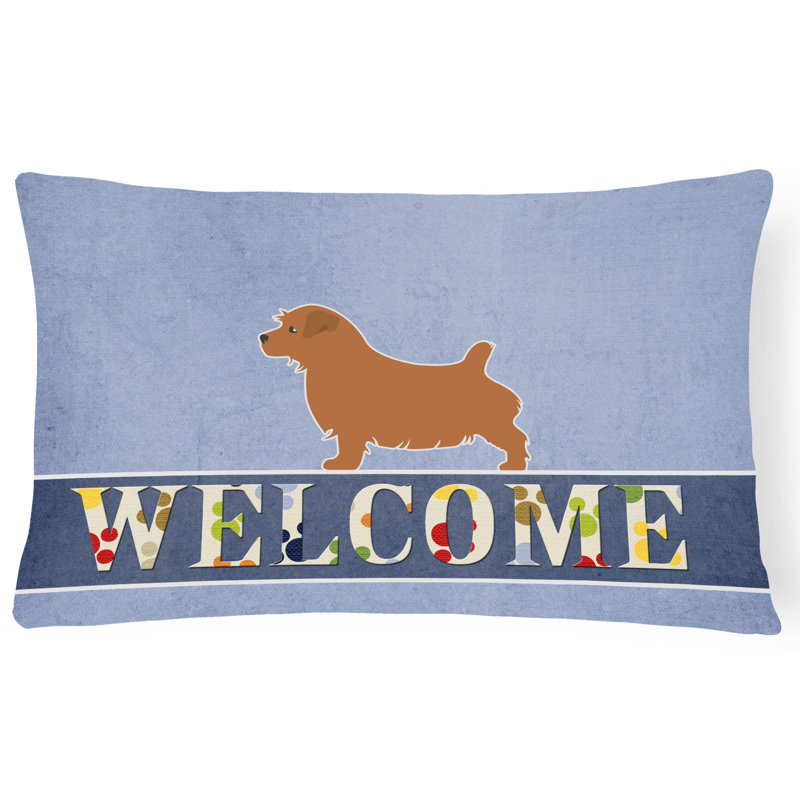 Coussin Norfolk Terrier Welcome