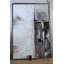 Chicago, art abstrait sur toile encadré or gris 61 po x 41 po