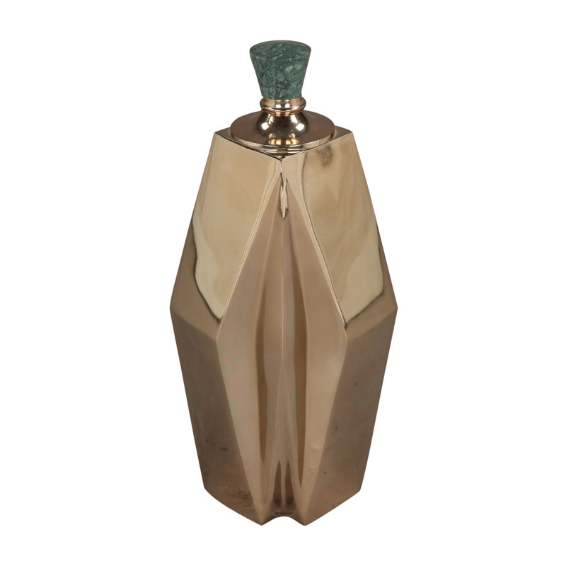 Handmade Metal Decorative Bottle, 13" H x 6" W x 5" D