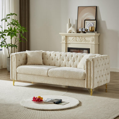 Makahia 82'' Chenille Rolled Arms Chesterfield Sofa -  Everly Quinn, B9B6CEE51E0D4C65923A90C4B940EC99