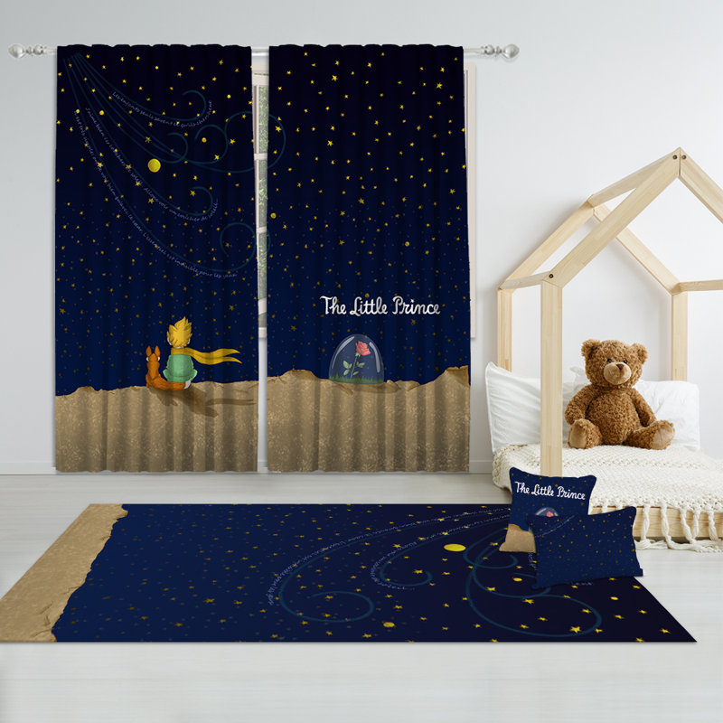 The Little Prince Set of 2 Curtain Kids Room Curtain Lined Blackout Thermal Curtain, 52" W x 84" L