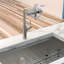 Robinet de cuisine rétractable 360 en nickel brossé, 4 choix de jets pour différentes tâches, fonction d'éclaboussure, cartouche en céramique à fonctionnement doux, ensemble d'installation complet, nickel de style contemporain-2077617394