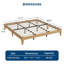 Base de lit plateforme en bois, lattes et pieds en bois robuste, support central en métal robuste-186043042-186043040