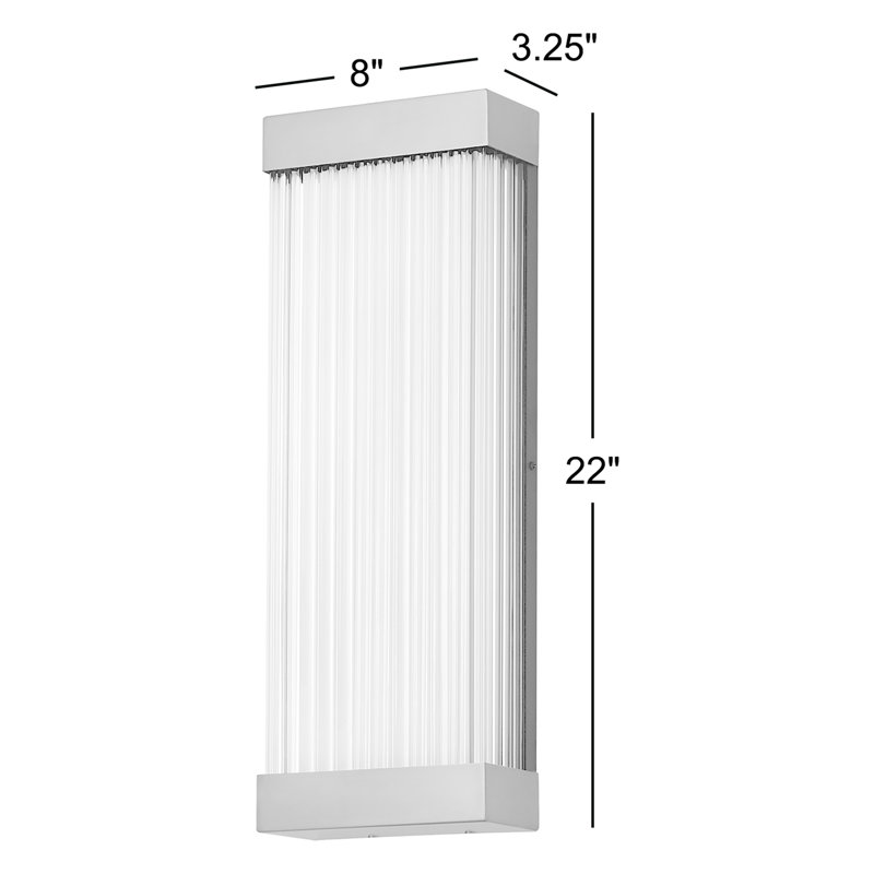 LED Wall Light, 14" H x 6" W x 3.25" D, Black