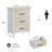 Lataja 3-Drawer Nightstand 28"H End Table White frame carved surface
